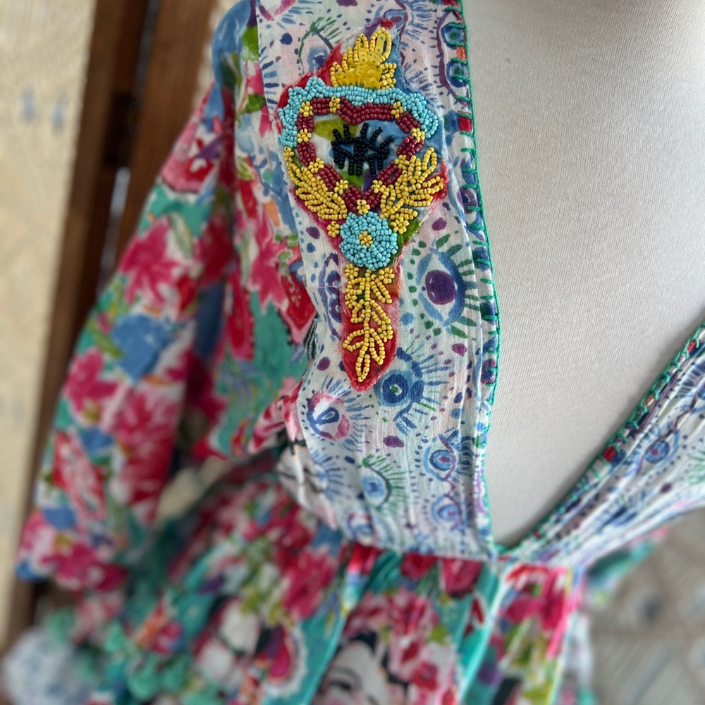 Antica Sartoria Sicilian Ladies Eye Tiered Dress - Picture 3 of 16